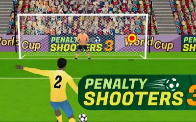 Jugador de fútbol listo para lanzar un penalti en el juego "Penalty Shooters 3". ¿Habilidad o azar?