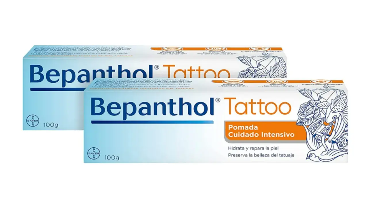 Bepanthol Tattoo: la segunda piel para tatuajes. Pomada de cuidado intensivo que hidrata, repara y preserva la belleza de tu arte.