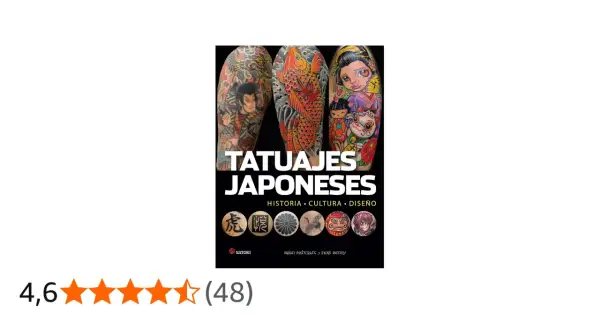 Libro "Tatuajes Japoneses" con imágenes de arte corporal, koi, geisha y más. Explora la historia, cultura y diseño de los tatuajes japoneses.